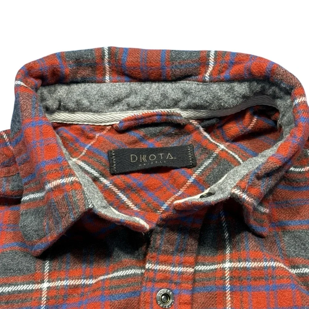 Dakota Grizzly Riley Flannel Shirt In Crimson Size Medium - Picture 7 of 13